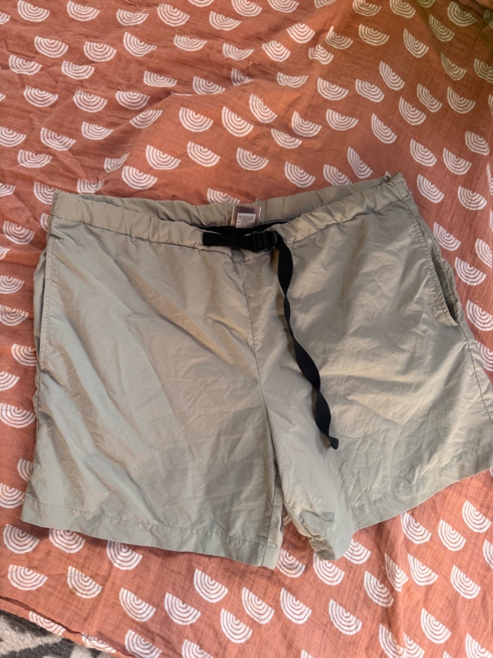 Eastern Mountain Sports Tan Shorts with Black Waistband